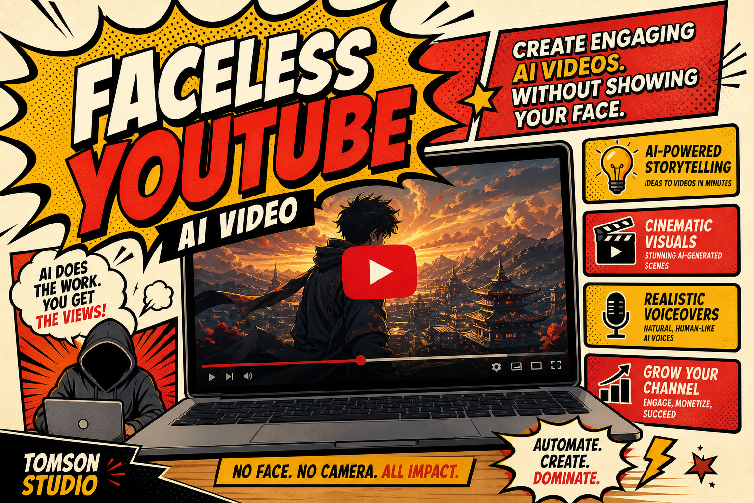 Faceless YouTube channel with AI video generation