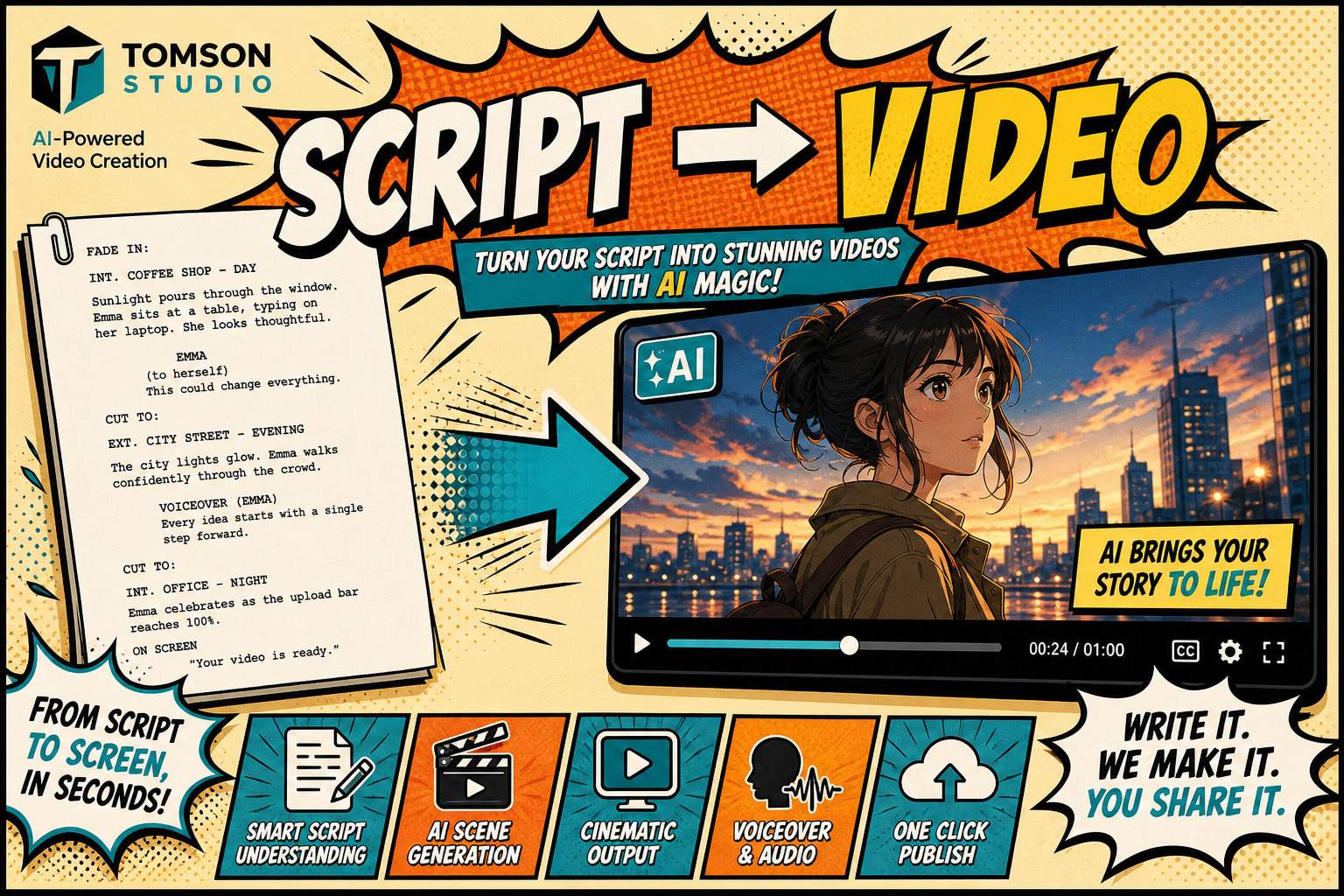 Script to video AI workflow