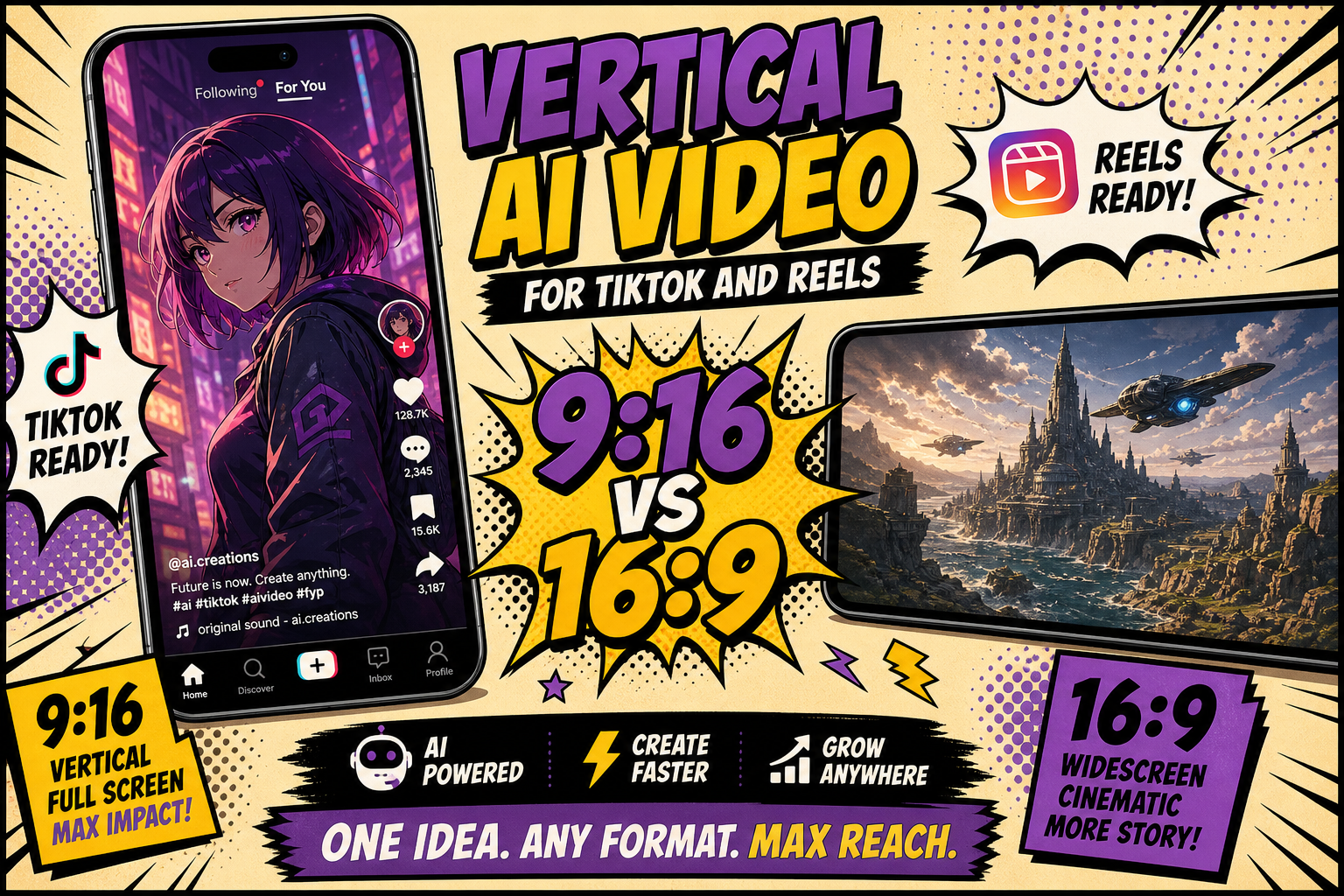 9:16 vertical AI video for TikTok and Reels